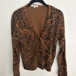 Madewell // Brown and Black Patterned Cardigan
